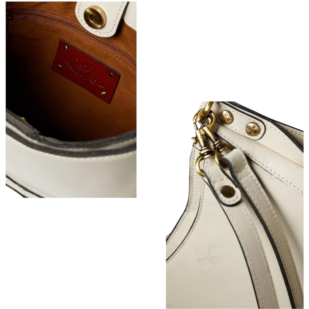 NWT Patricia Nash Caletta Hobo Crossbody Bag Ivory Latte Leather Shoulder - Picture 6 of 14